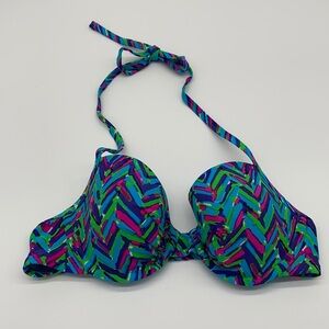 Aerie Blakely zigzag print Bikini Top ONLY, Sz 36C